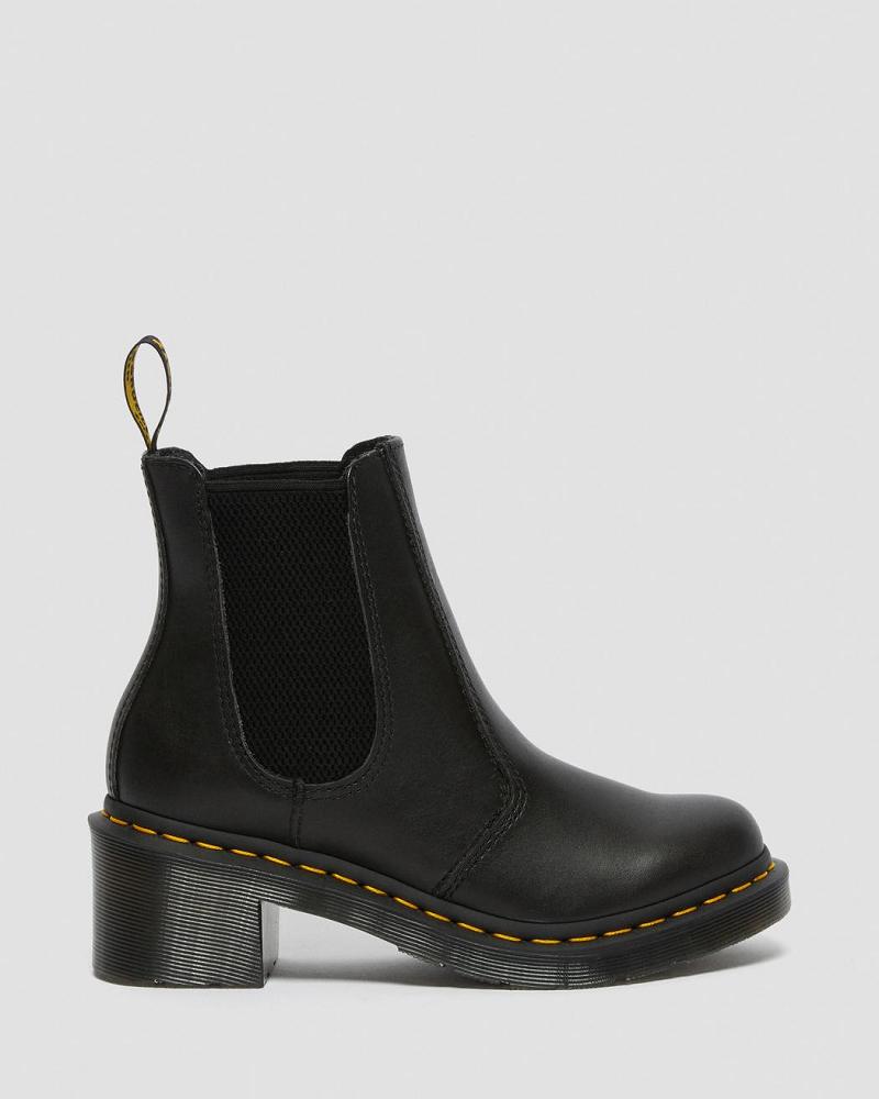 Dr Martens Cadence Leren Hak Enkellaars Dames Zwart | NL 715MQZ